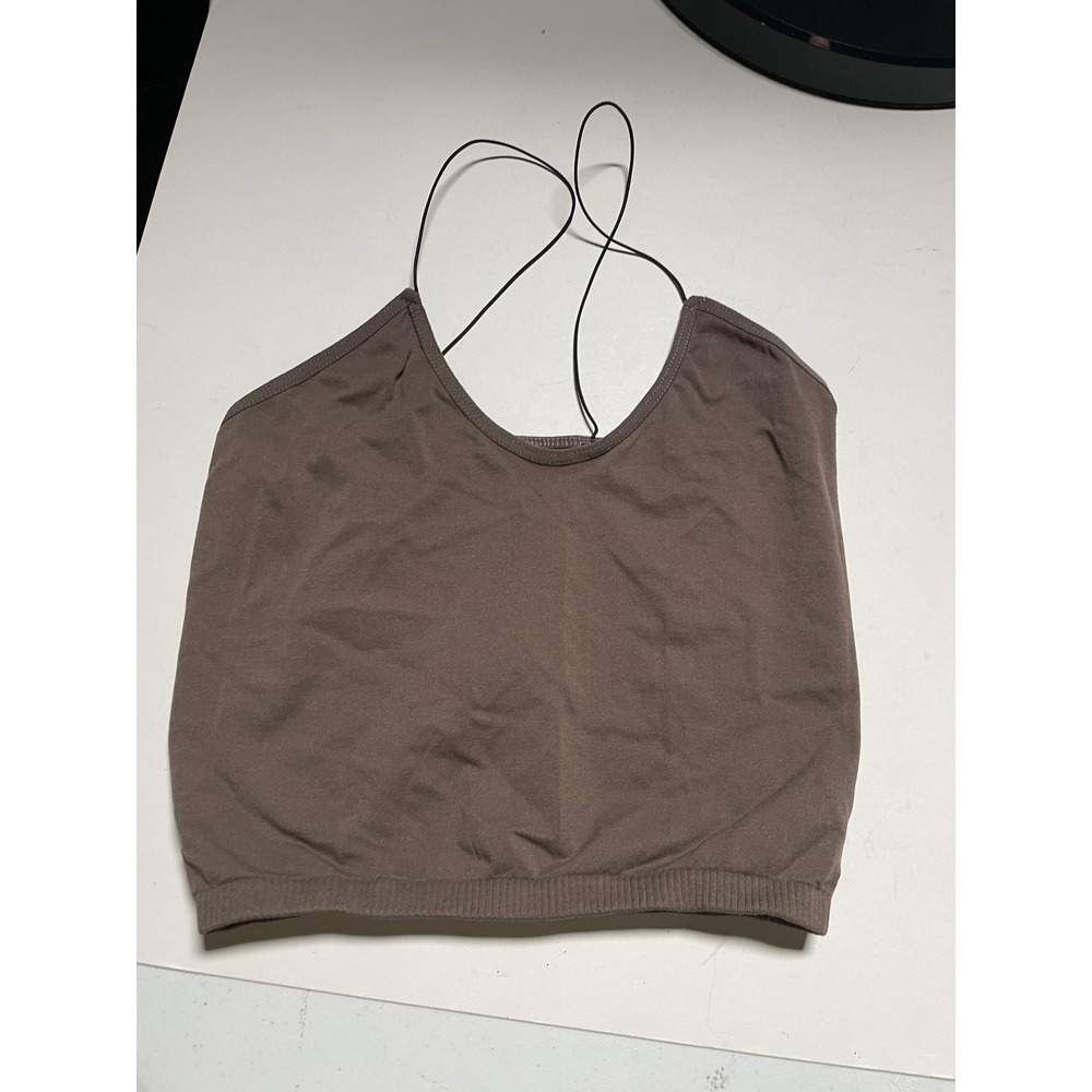 Intimately Free People Crop Cami Womens XS/S Brown Seamless Spaghetti Strap Tank
